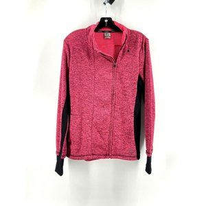 RBX Women's Active Wear Running Pink Reflective Long Sleeve Zip Jacket Large